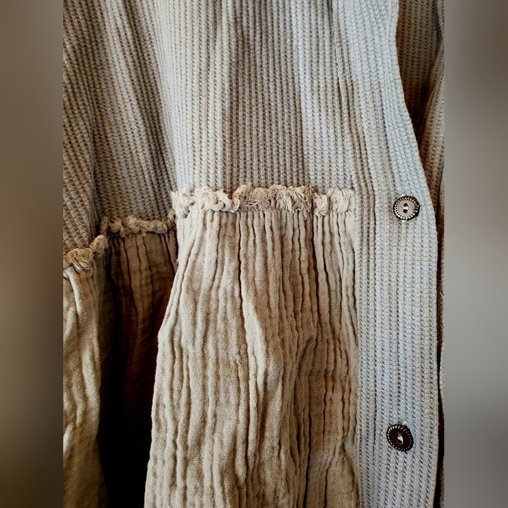 Boho thermal baby doll dress, top or shacket